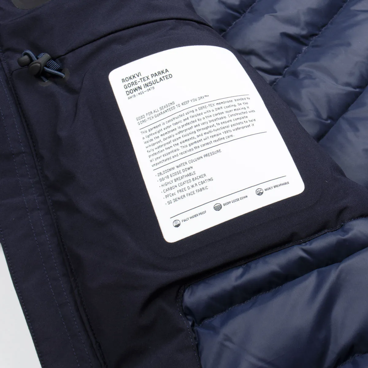 Norse Projects Rokkvi 5.0 Waterproof Gore-Tex Parka - Dark Navy Blue - Stylish and Functional Winter Jacket