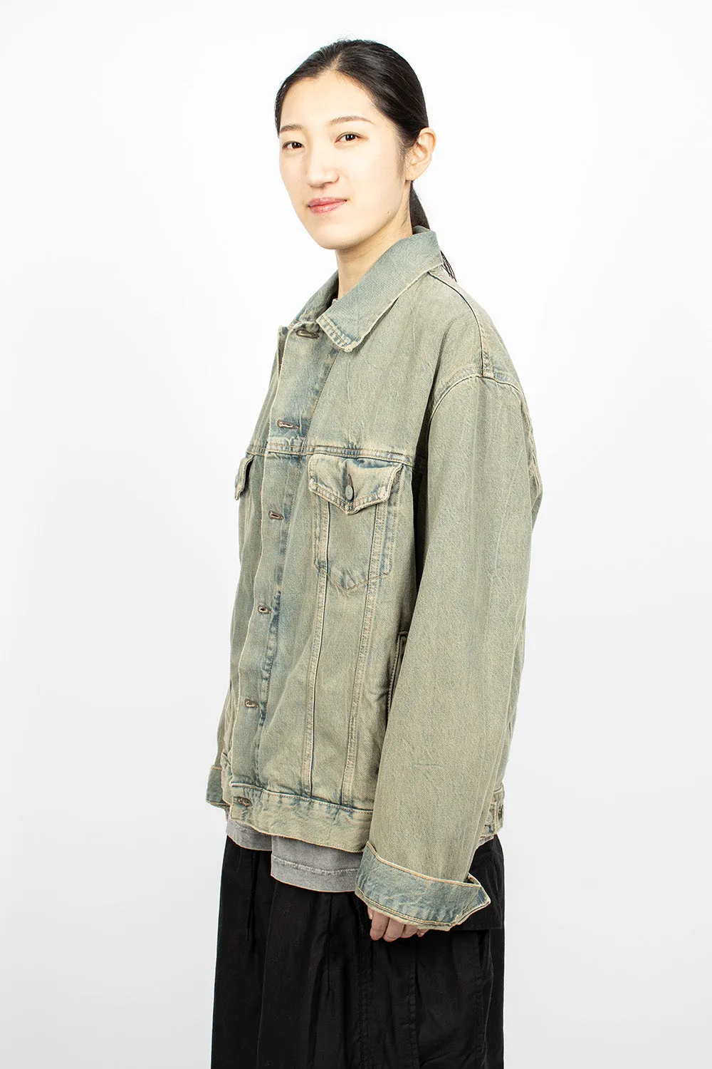 Oversized Denim Jacket Blue/Beige