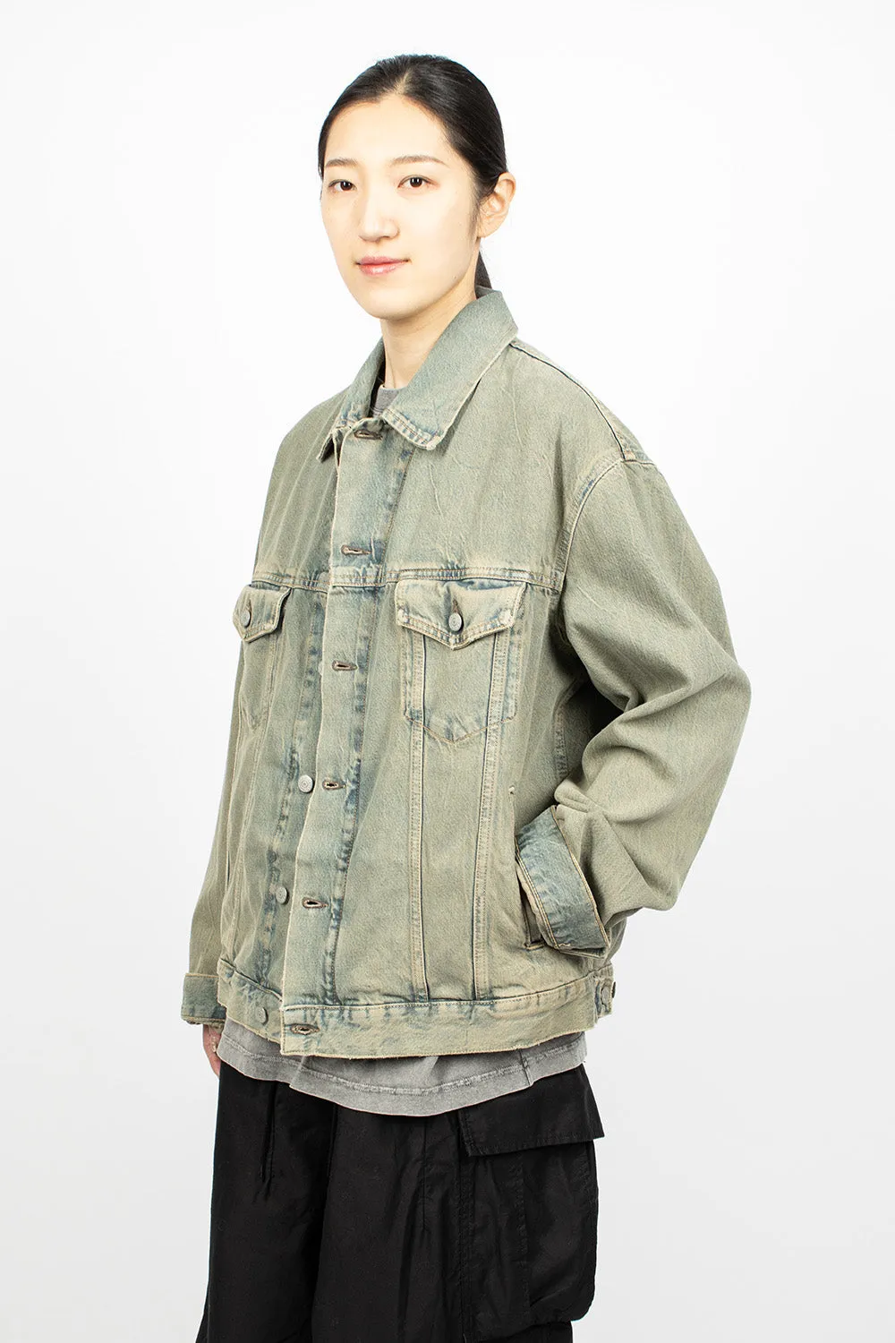 Oversized Denim Jacket Blue/Beige