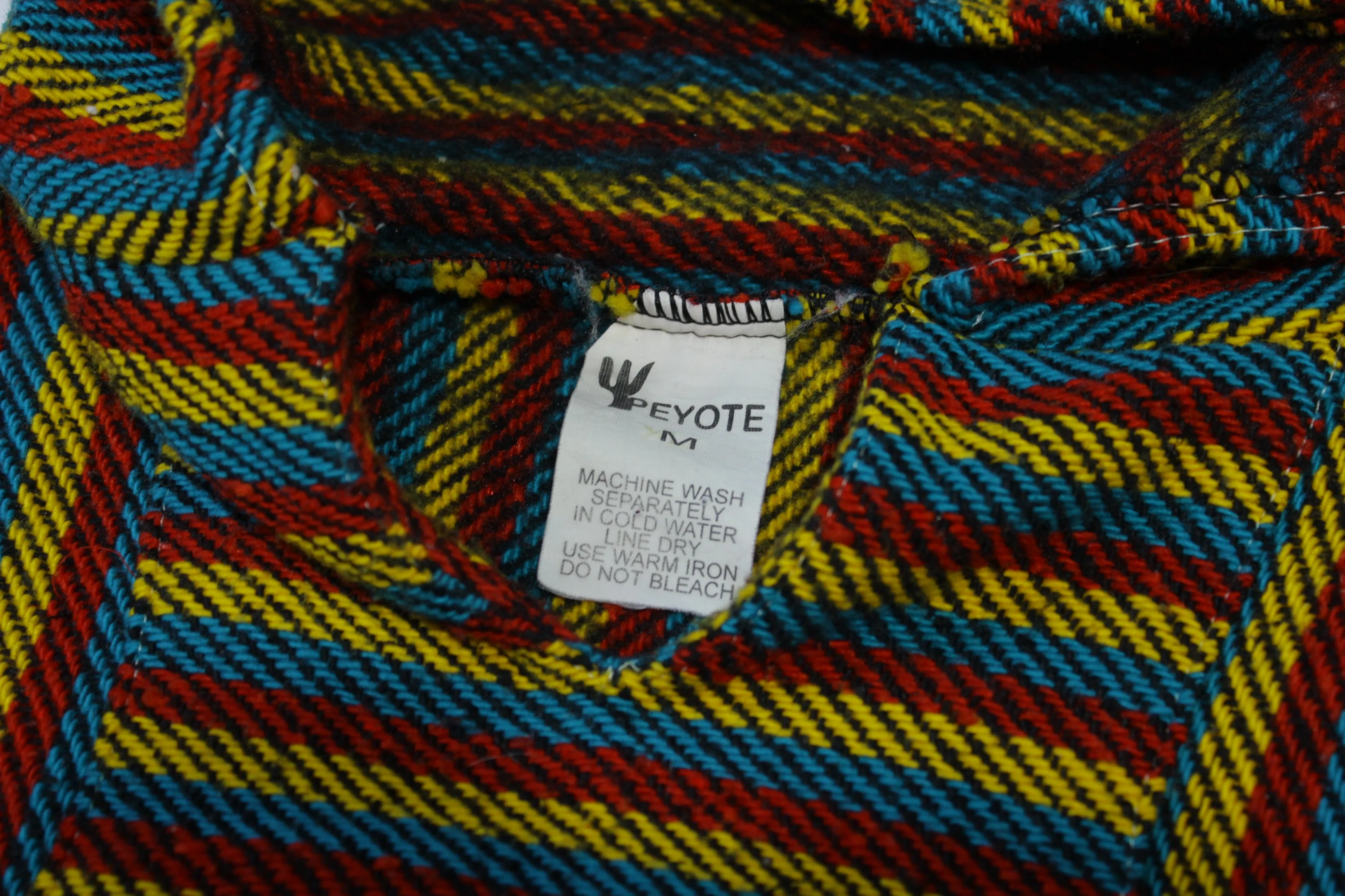 Peyote Mexico Drug Rug Poncho Hoodie Baja Sweater Vintage Pullover