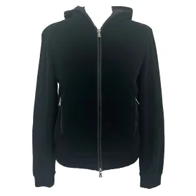 Prada Vintage Black Polyester Fleece Sports Hoodie XS/S/M