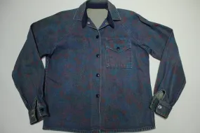 Purple Rain Paisley Print Vintage Denim Trucker Jean Jacket / Shirt