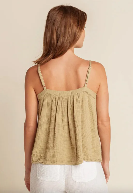 Red Haute - Button Down Tank Sage