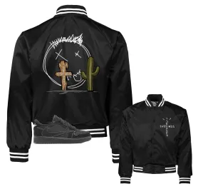 Retro 1 Black Phantom Satin Jacket - ST Cactus - Black