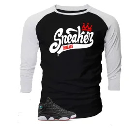 Retro 13 Playoff Raglan Shirt - ST Crown - Black