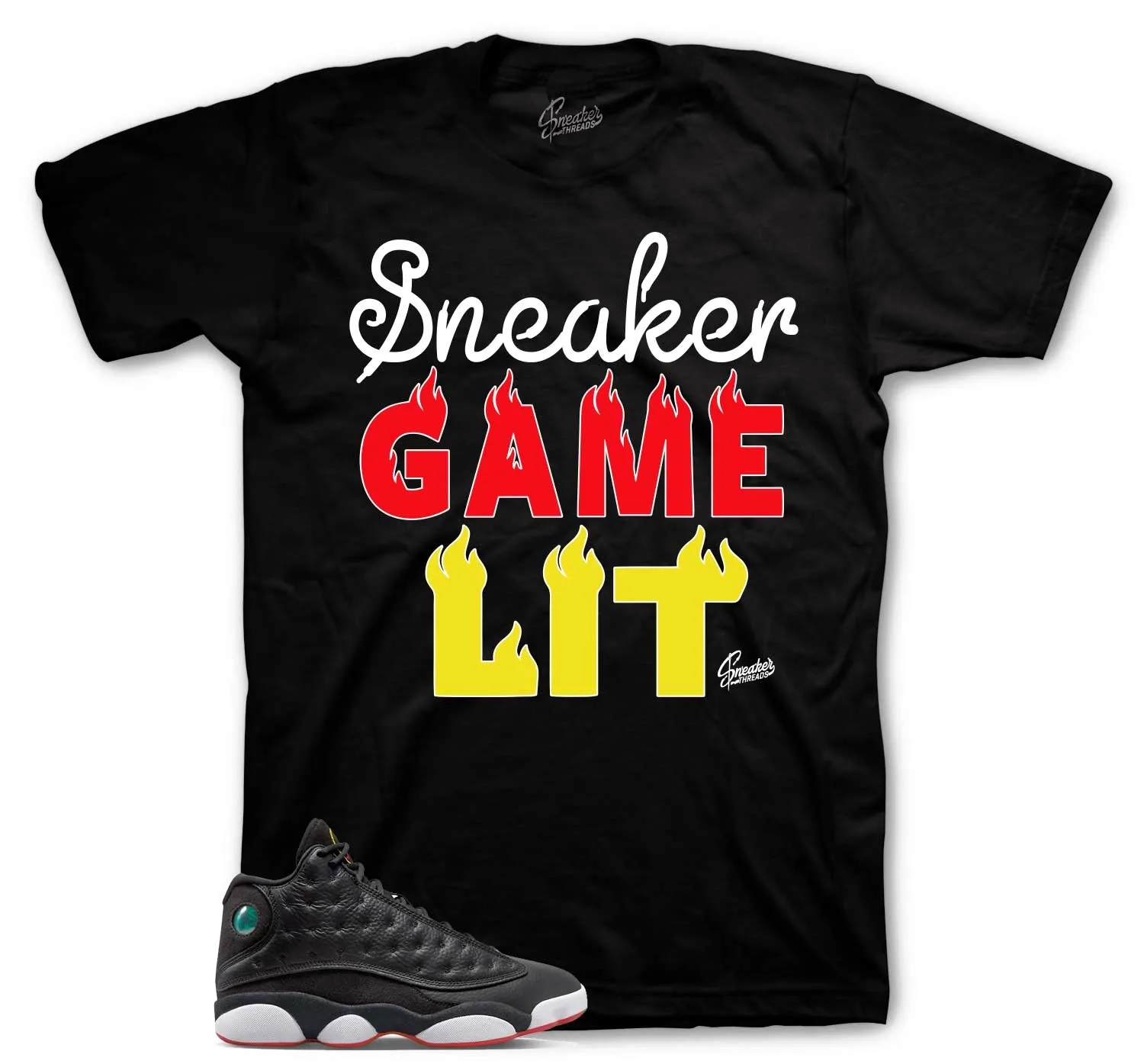 Retro 13 Playoff Shirt - Sneaker Game - Black