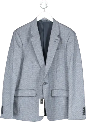 River Island Blue Skinny Fit Dogtooth Suit Jacket BNWT UK 42" CHEST