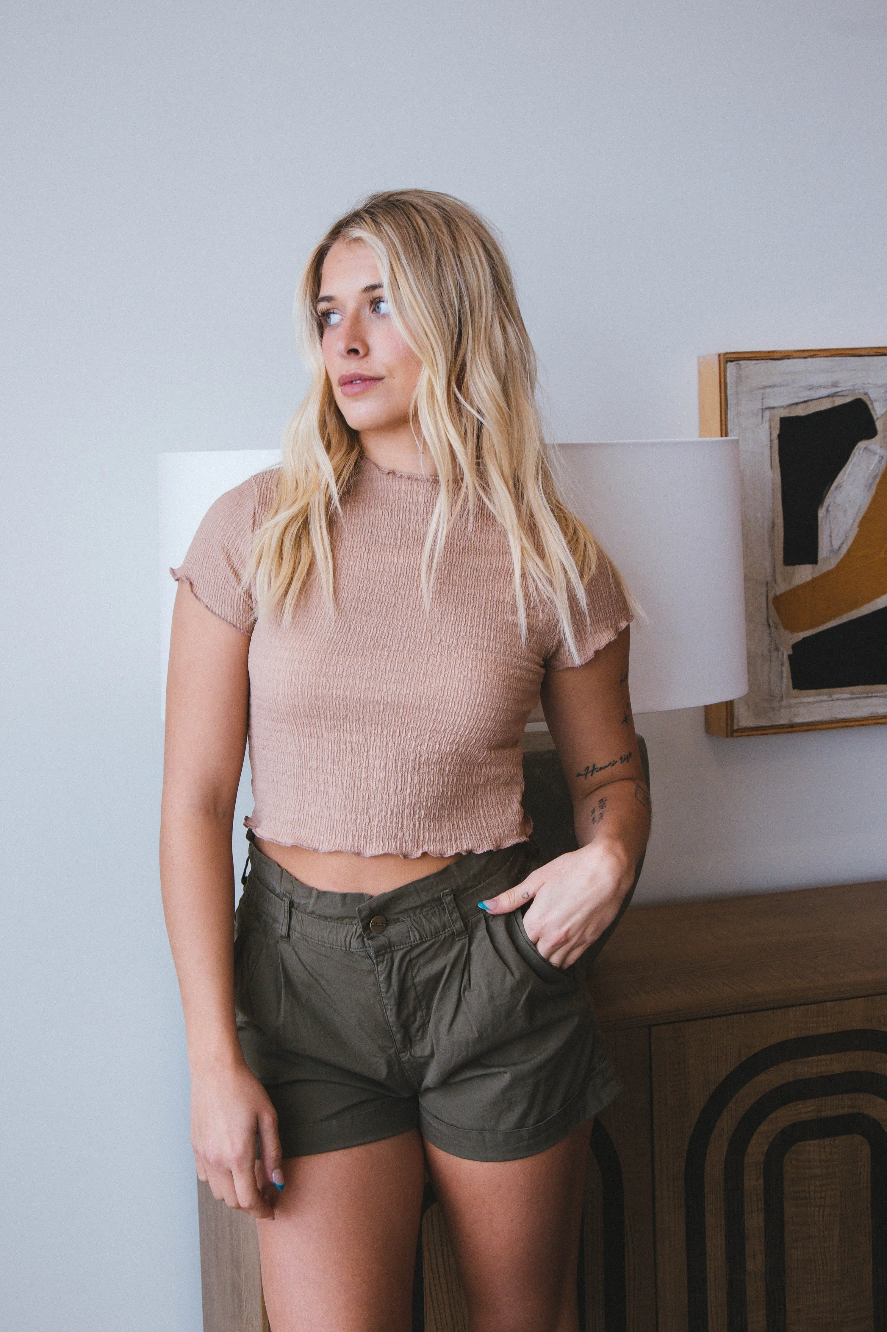 Rosalie Cuffed Short, Burnt Olive | Sanctuary