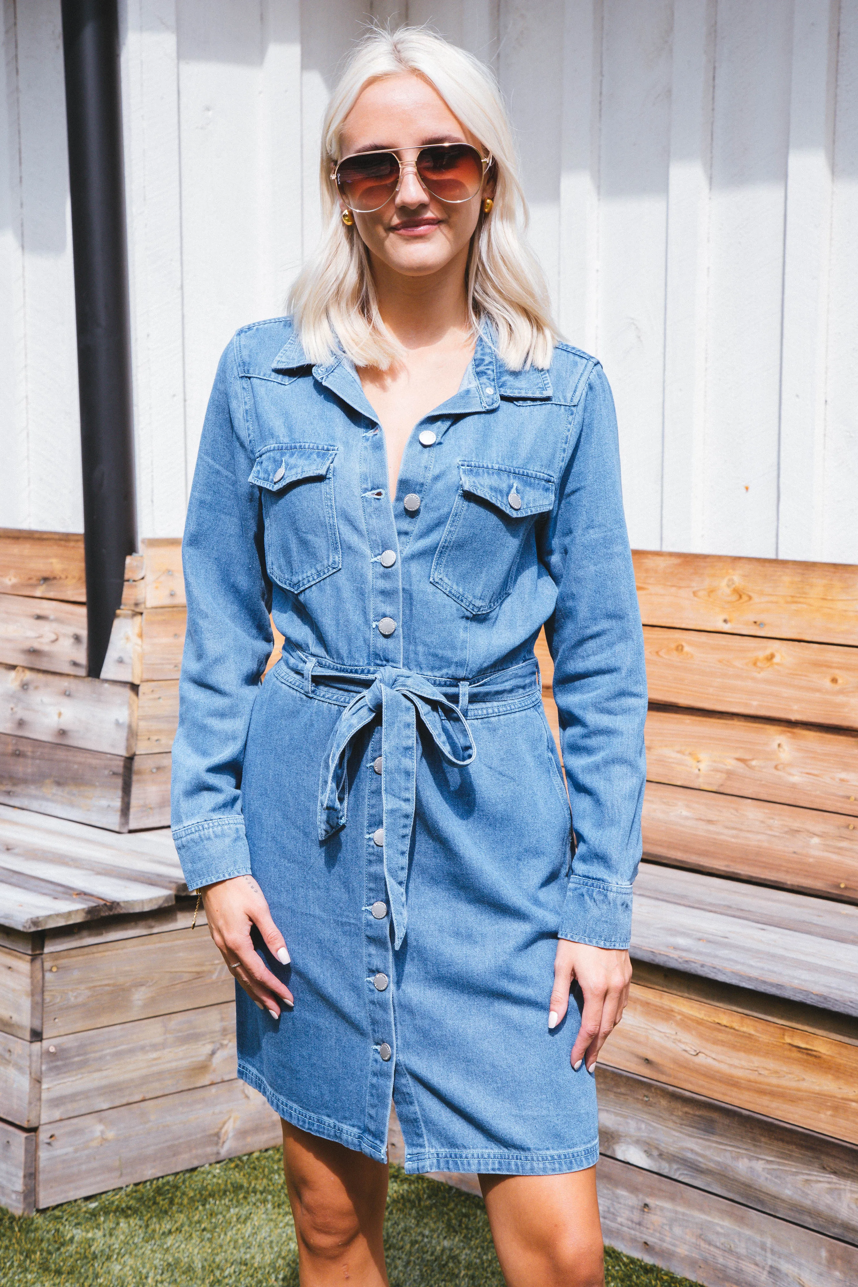 Sahara Denim Button Up Dress, Classic Indigo | Velvet Heart