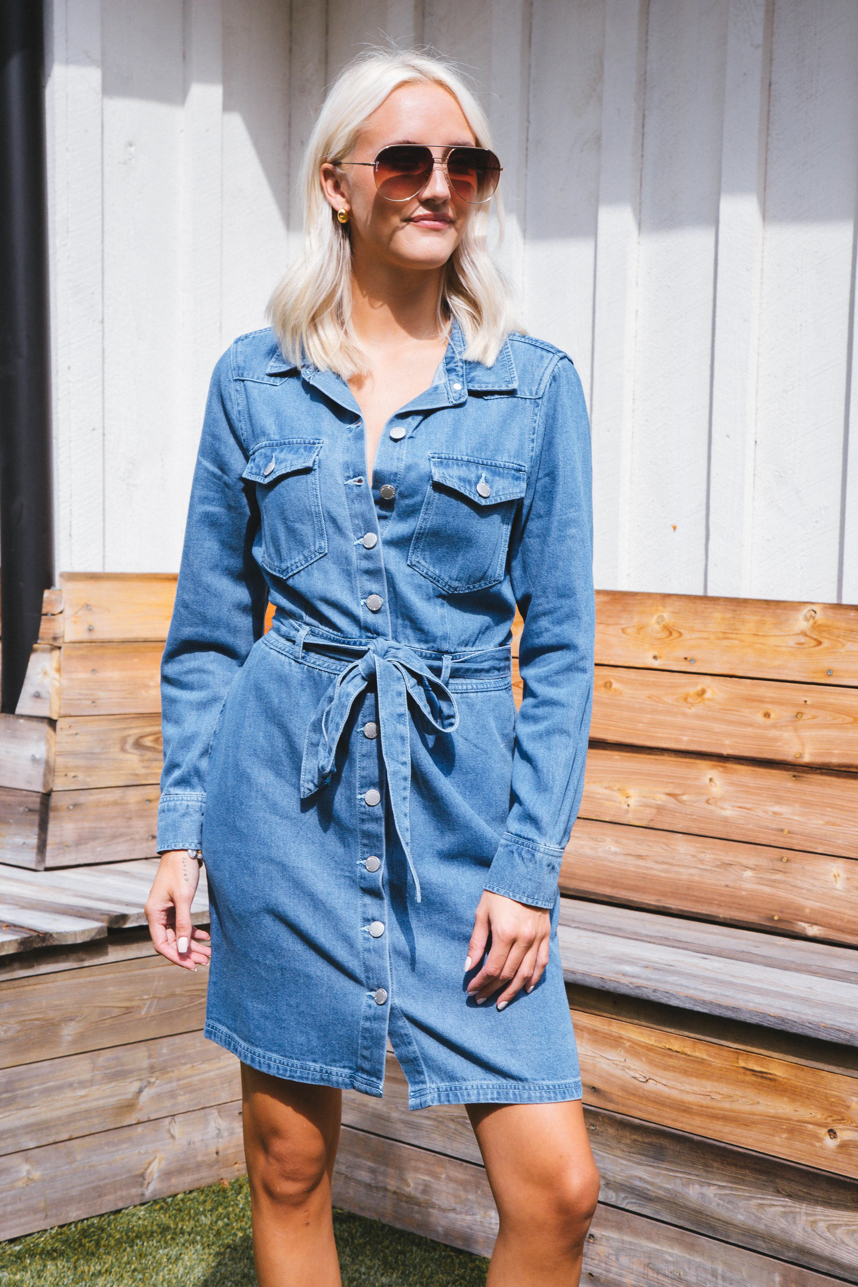 Sahara Denim Button Up Dress, Classic Indigo | Velvet Heart