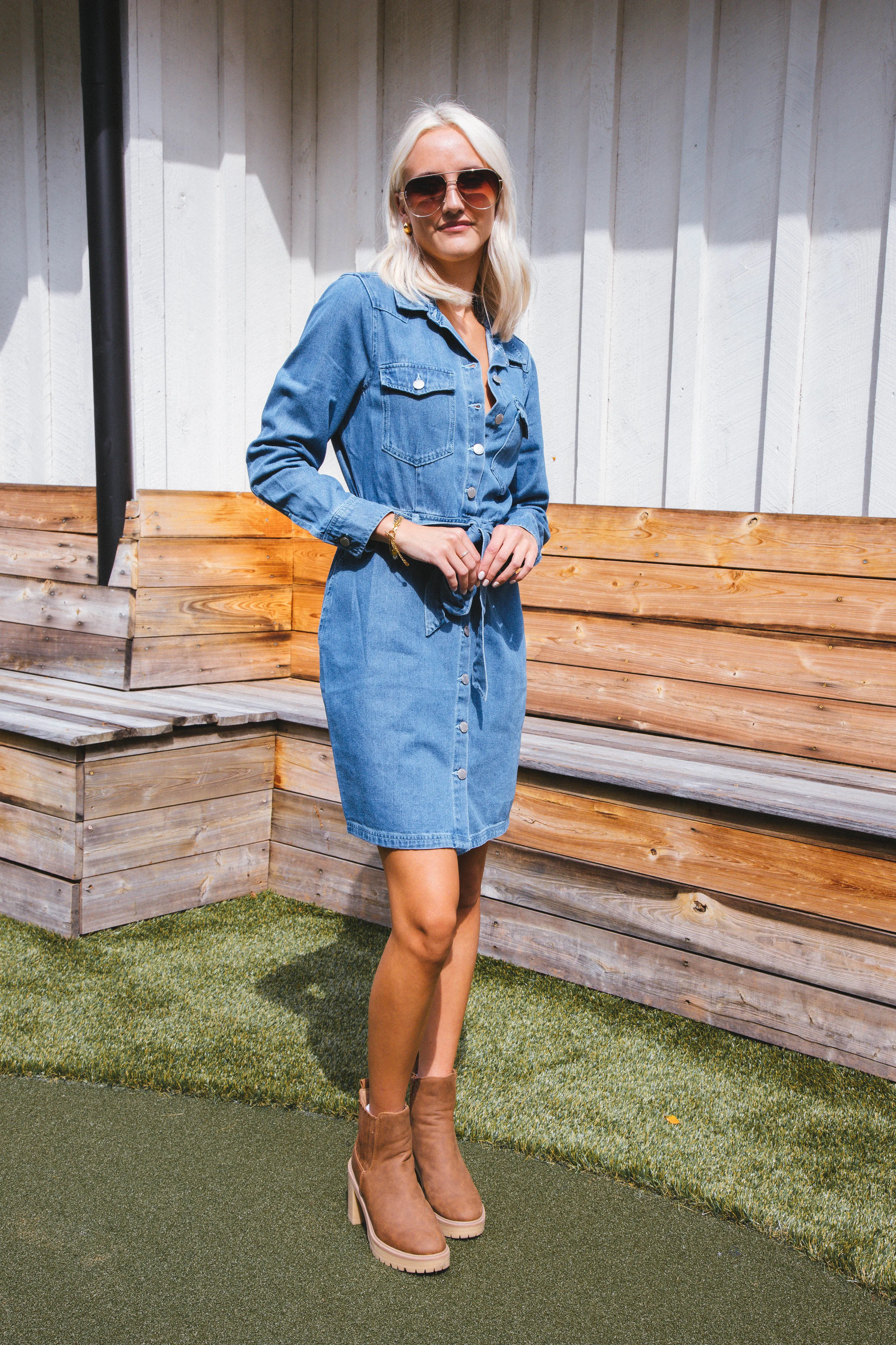 Sahara Denim Button Up Dress, Classic Indigo | Velvet Heart