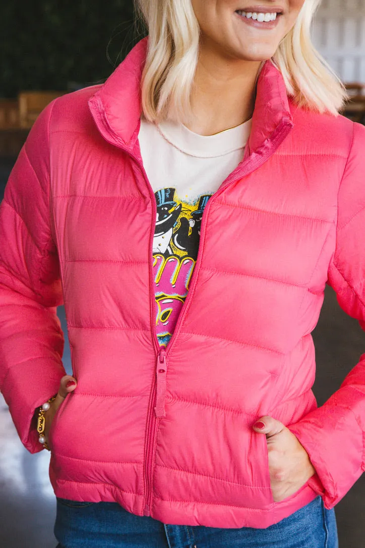 Shelby Packable Puffer Jacket, Pink