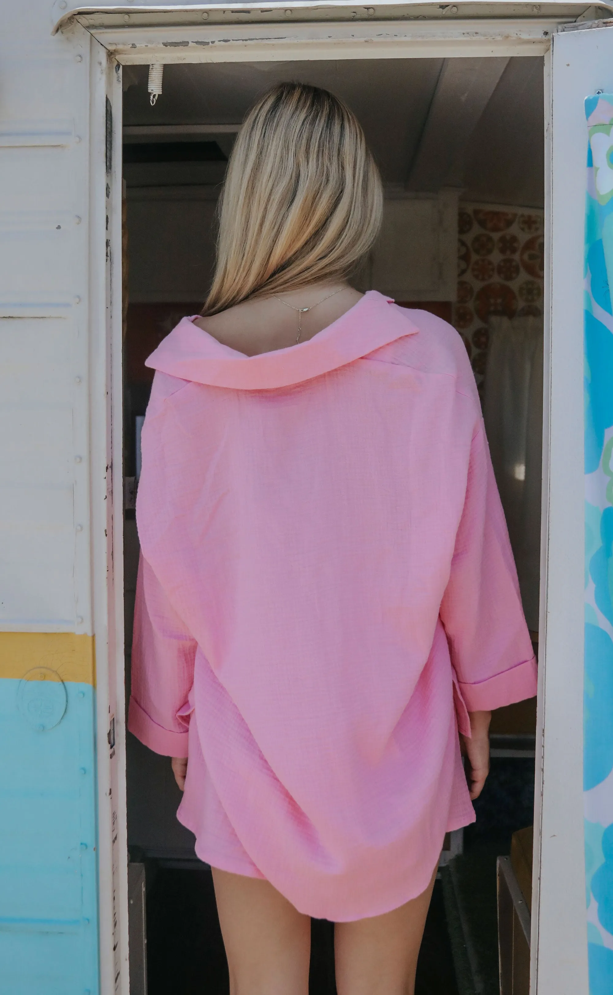 show me your mumu: weekday button up - bubblegum