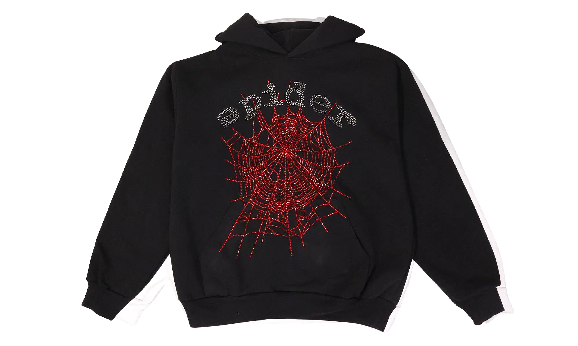 Sp5der OG Rhinestone Logo Hoodie Black