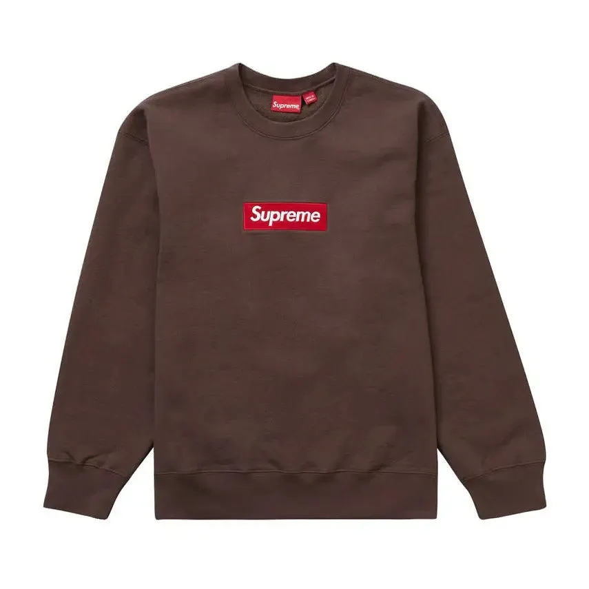 Supreme Box Logo Crewneck Brown