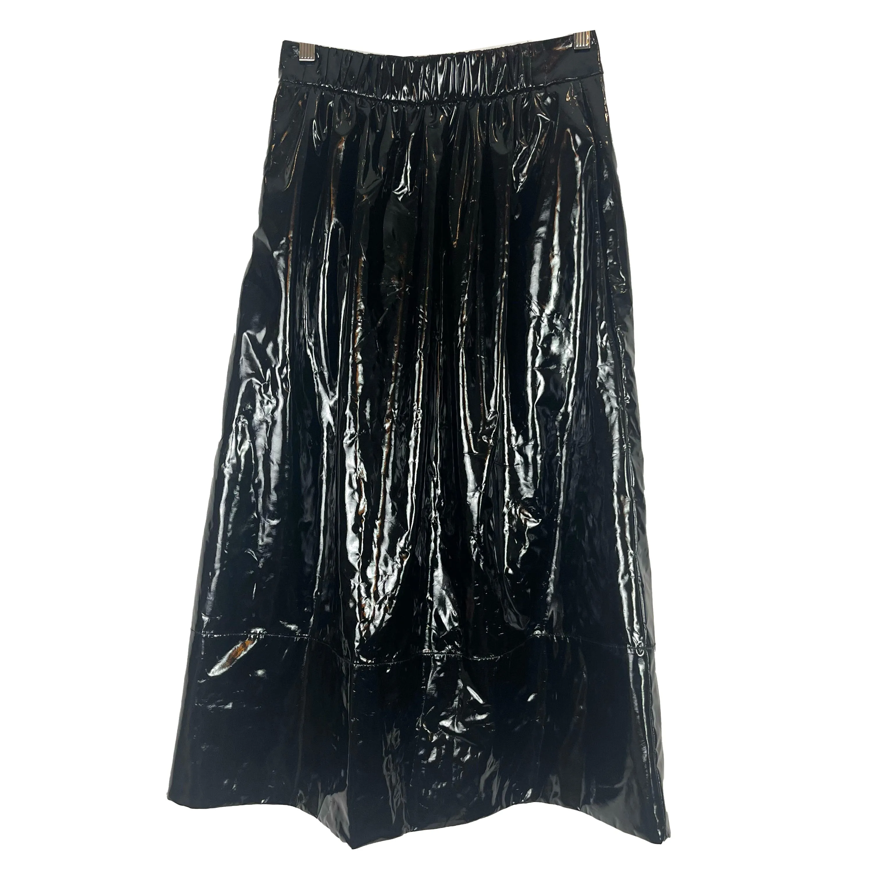 Tibi $395 Patent Faux Leather Midi Skirt XS