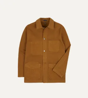 Tobacco Cotton Duck Canvas Five-Pocket Chore Jacket