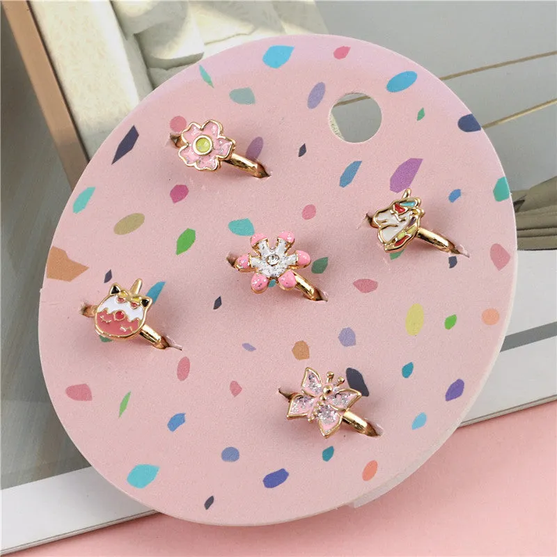 Unicorn Themed Weekday Rings - Set of 5 - Multicolour