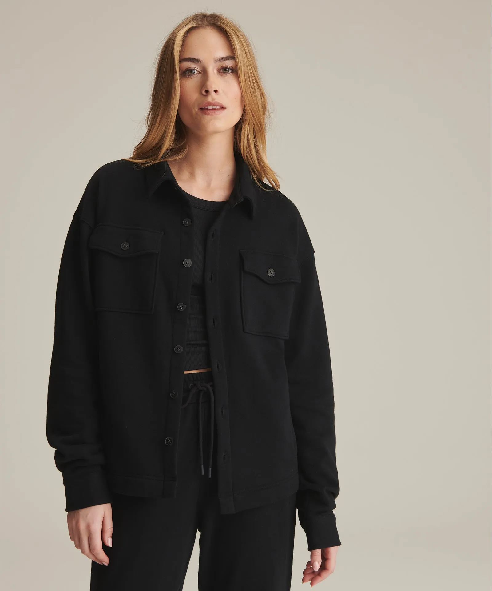 Unisex French Terry Shirt Jacket