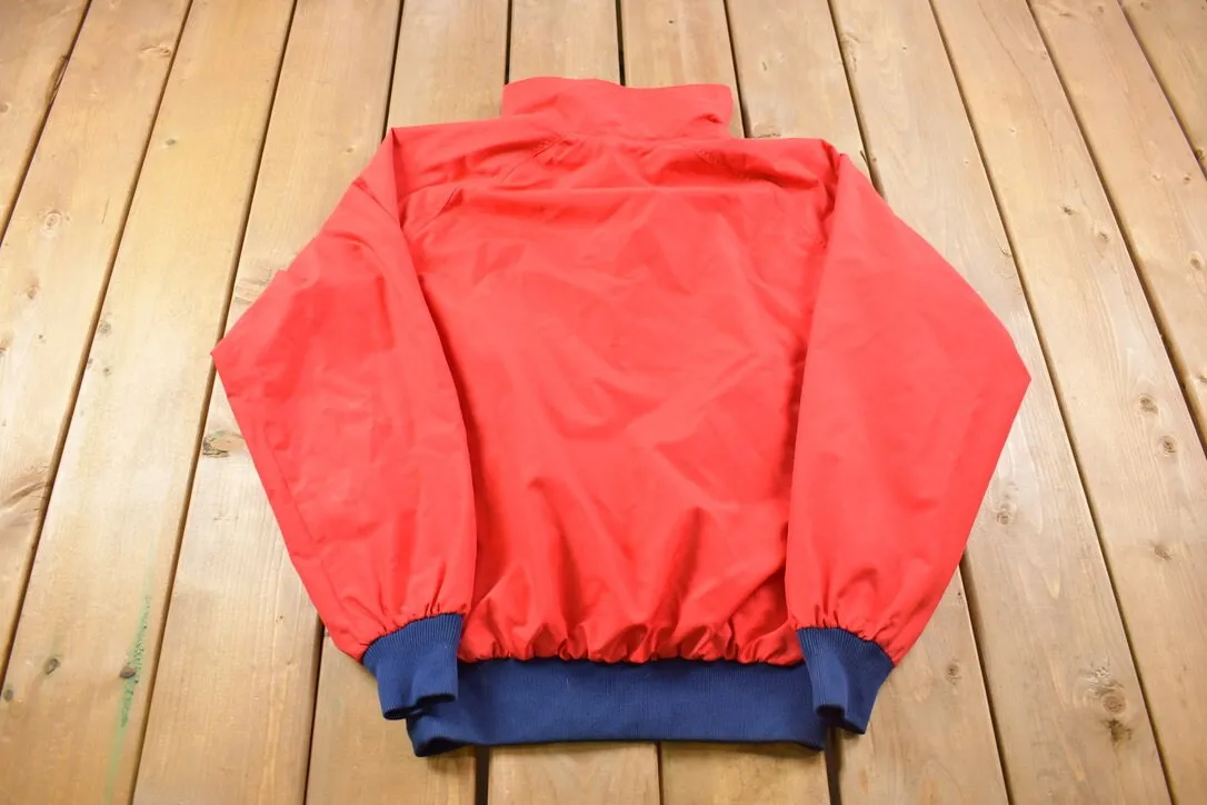 Vintage 1980s Patagonia Quarter Zip Red Windbreaker Jacket / Athletic Spring Summer Sportswear / Streetwear / Athleisure / outerwear