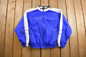 Vintage 1990s Nike Embroidered Windbreaker Jacket / Mini Swoosh / Athletic Spring Summer Sportswear / Streetwear / Athleisure / 90s Nike